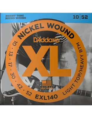 D'Addario EXL-140 Χορδές Ηλεκτρικής Κιθάρας XL Nickel Wound .010-.052 Light Top/Heavy Bottom