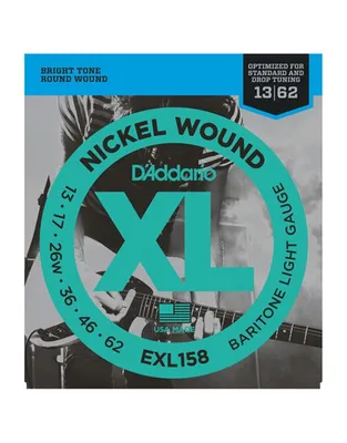 D'Addario EXL-158 Χορδές Ηλεκτρικής Κιθάρας XL Nickel Wound .013-.062 Light Baritone Guitar