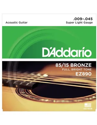 D'Addario ΕΖ-890 Χορδές Ακουστικής Κιθάρας 85/15 Bronze  .009-.045 Super Light