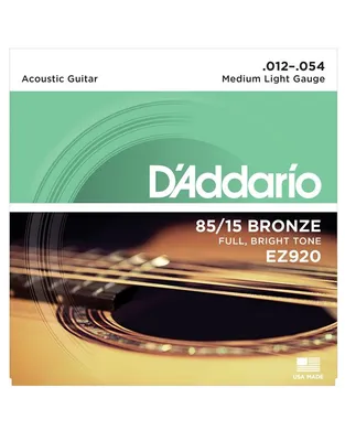 D'Addario EZ-920 Χορδές Ακουστικής Κιθάρας 85/15 Bronze .012-.054 Medium Light
