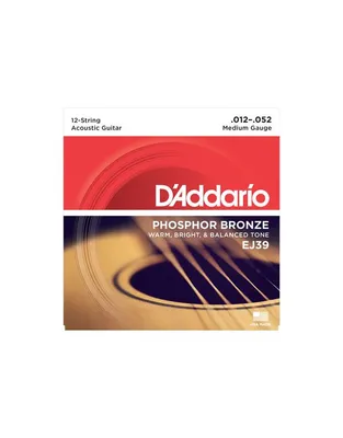 D'Addario J39 Χορδές Ακουστικής 12χορδης Κιθάρας Phosphor Bronze .012 -.052 Medium