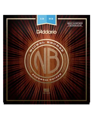 D'Addario NB1252BT Χορδές Ακουστικής Κιθάρας Nickel Bronze .012-.052 Light Balanced Tension