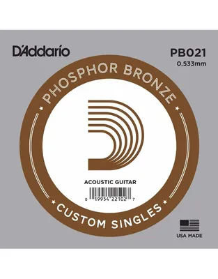 D'Addario PB021 Χορδή Ακουστικής Κιθάρας .021" Phosphor Bronze