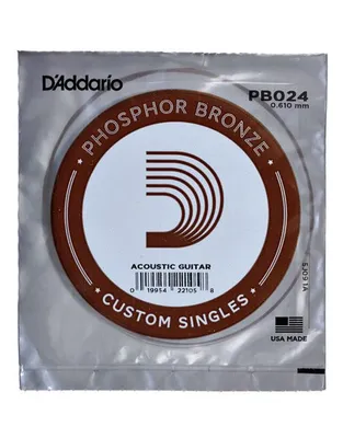 D'Addario PB024 Χορδή Ακουστικής Κιθάρας .024" Phosphor Bronze