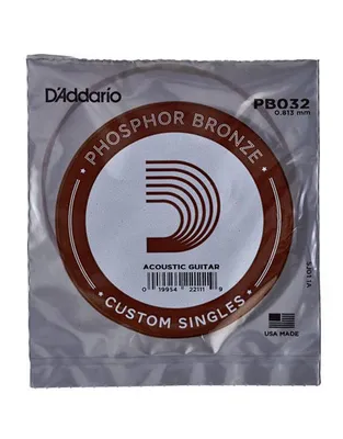 D'Addario PB032 Χορδή Ακουστικής Κιθάρας .032" Phosphor Bronze