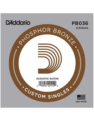 D'Addario PB036 Χορδή Ακουστικής Κιθάρας .036" Phosphor Bronze