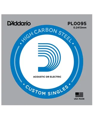 D'Addario PL0095 Χορδή Ηλεκτρικής / Ακουστικής Κιθάρας .0095" Plain Steel
