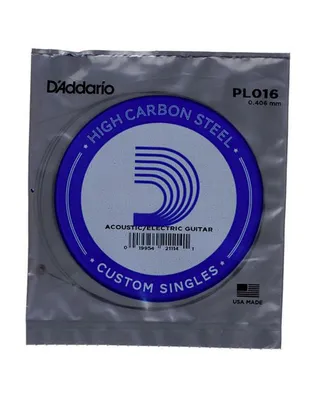 D'Addario PL016 Χορδή Ηλεκτρικής / Ακουστικής Κιθάρας .016" Plain Steel