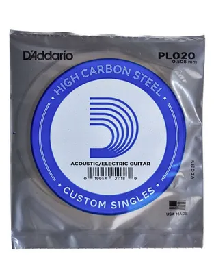 D'Addario PL020 Χορδή Ηλεκτρικής / Ακουστικής Κιθάρας .020" Plain Steel
