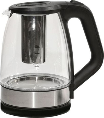 DictroLux Βραστήρας 2LT 2200W γυάλινος με φίλτρο - DICTRO LUX - 060105 Mαύρο με Ασημί