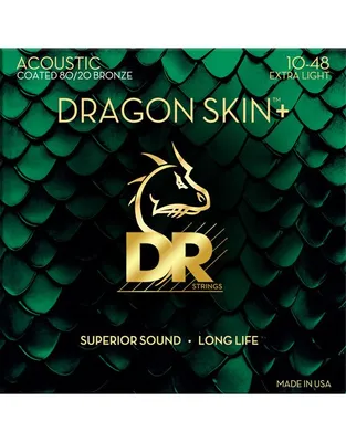 DR Strings Dragon Skin+ DA8-10 Coated 80/20 Χορδές Ακουστικής Κιθάρας .010 -.048 Extra-Light
