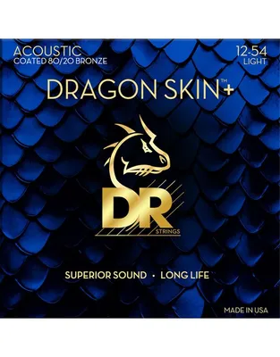 DR Strings Dragon Skin+ DA8-12 Coated 80/20 Bronze Χορδές Ακουστικής Κιθάρας .012 -.054 Light