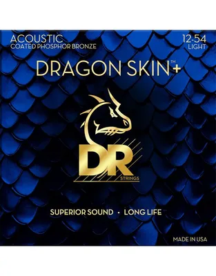 DR Strings Dragon Skin+ DAP-12 Coated Phosphor Bronze Χορδές Ακουστικής Κιθάρας .012 -.054 Light