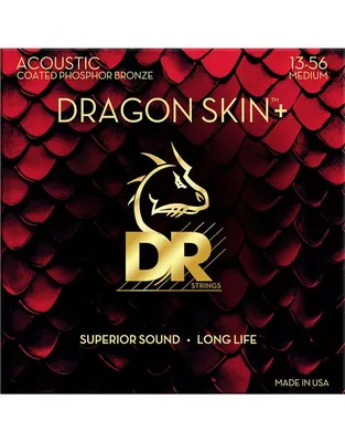 DR Strings Dragon Skin+ DAP-13 Coated Phosphor Bronze Χορδές Ακουστικής Κιθάρας .013 -.056 Medium