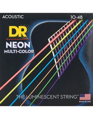 DR Strings Neon Multicolor NMCA-10 Coated Phosphor Bronze Χορδές Ακουστικής Κιθάρας .010 -.048 Extra Light