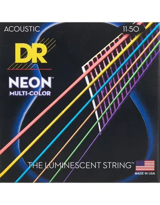 DR Strings Neon Multicolor NMCA-11 Coated Phosphor Bronze Χορδές Ακουστικής Κιθάρας .011 -.050 Custom Light