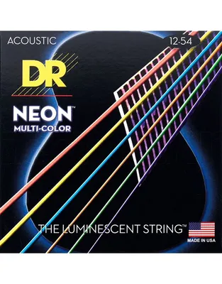 DR Strings Neon Multicolor NMCA-12 Coated Phosphor Bronze Χορδές Ακουστικής Κιθάρας .012 -.054 Light