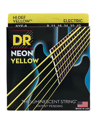 DR Strings Neon Yellow NYE-9 Χορδές Ηλεκτρικής Κιθάρας .009 -.042 Light