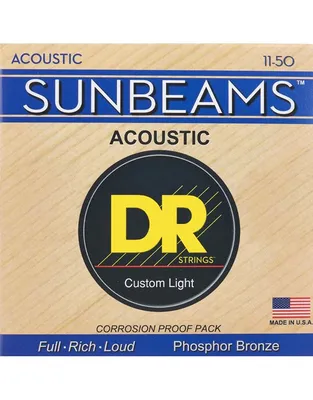 DR Strings Sunbeams RCA-11 Phosphor Bronze Χορδές Ακουστικής Κιθάρας .011 -.050 Custom-Light