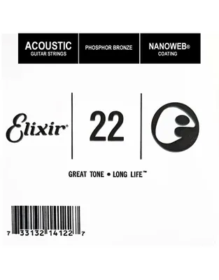 ELIXIR 14122 Χορδή Ακουστικης Κιθάρας Nanoweb Coating Phosphor Bronze .022''