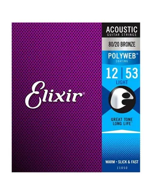 ELIXIR 11050 Χορδές Ακουστικής Κιθάρας Polyweb Coating 80/20 Bronze .012-.053 Light