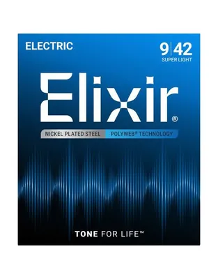 ELIXIR 12000 Χορδές Ηλεκτρικής Κιθάρας Polyweb Coating .009-.042 Super Light