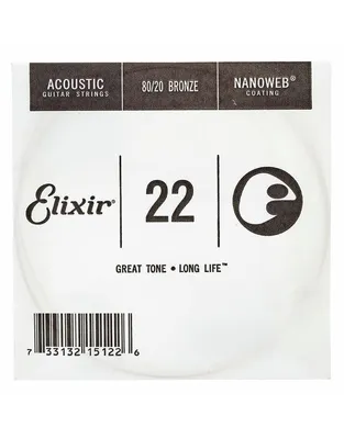 ELIXIR 15122 Χορδή Ακουστικης Κιθάρας Nanoweb Coating 80/20 Bronze .022''