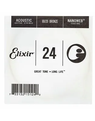 ELIXIR 15124 Nanoweb 80/20 Bronze  Χορδή Ακουστικης Κιθάρας .024''