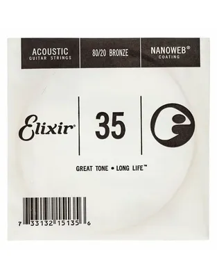 ELIXIR 15135 Χορδή Ακουστικης Κιθάρας Nanoweb Coating 80/20 Bronze .035''