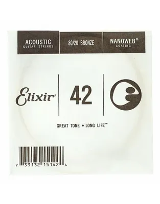 ELIXIR 15142 Χορδή Ακουστικης Κιθάρας Nanoweb Coating 80/20 Bronze .042''
