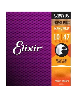 ELIXIR 16002 Χορδές Ακουστικής Κιθάρας Nanoweb Coating Phosphor Bronze .010-.047 Extra Light