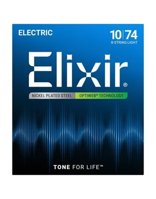 ELIXIR 19062 Χορδές 8-Χορδης Ηλεκτρικής Κιθάρας Optiweb Coating .010-.074 Light