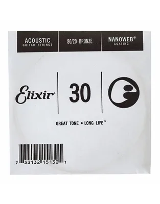 ELIXIR 15130 Χορδή Ακουστικης Κιθάρας Nanoweb Coating 80/20 Bronze .030''