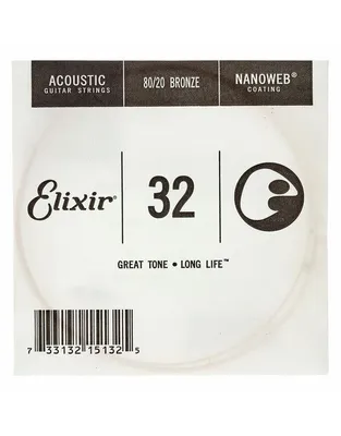 ELIXIR 15132 Χορδή Ακουστικης Κιθάρας Nanoweb Coating 80/20 Bronze .032''