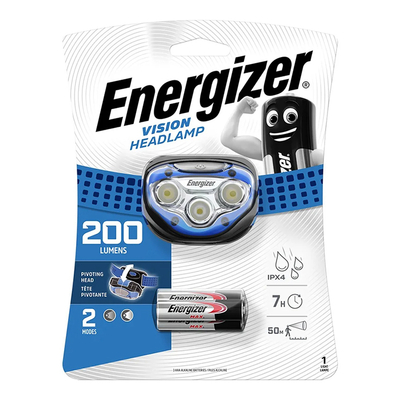 ENERGIZER VISION HEADLAMP 200 LUMENS Φακός κεφαλής Energizer Vision Headlight με φωτεινότητα 200 lumens.