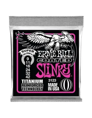 ERNIE BALL 3123 Χορδές Ηλ.Κιθάρας Super Slinky Coated Titanium RPS .009-.042