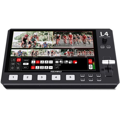 FeelWorld L4 Multi-Camera Video Mixer Switcher 10.1'' Touch Screen LCD Monitor