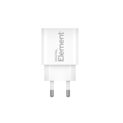 Φορτιστής Σπιτιού GaN PD 20W Element CH-100 2 Θέσεων Λευκό