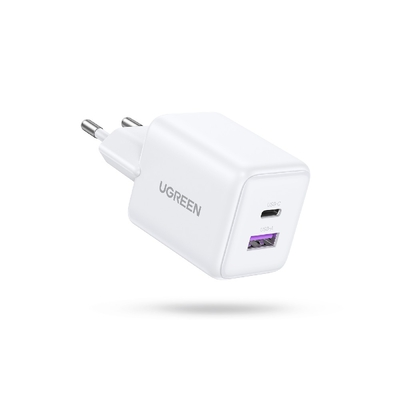 Φορτιστής Σπιτιού GaN PD 30W UGREEN X516 65015 2 Θέσεων Λευκό