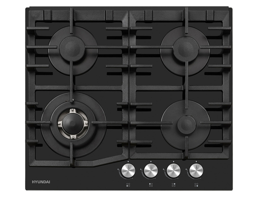 Hyundai HBIG24V-61GL με αντάπτορα για wok και ελληνικο καφε, πλάτος 60cm και 4 ζώνες μαγειρέματος Εστίες αερίου
