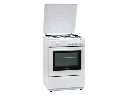 Hyundai HCG19-72L604G/W λευκή Κουζίνα με φούρνο και εστίες αερίου,