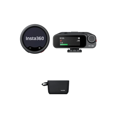 Insta360 Mic Pro 1 TX+1 RX - 3-Mic Array, AI Noise Cancel, Custom Display Wireless  Microphone