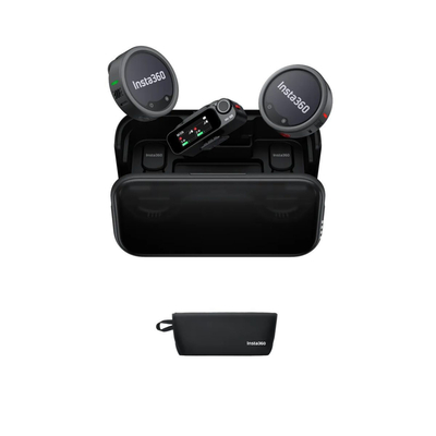 Insta360 Wireless Microphone Pro 2 TX+1 RX+Charge Case – 3-Mic Array, AI NoiseCancel, Custom Display