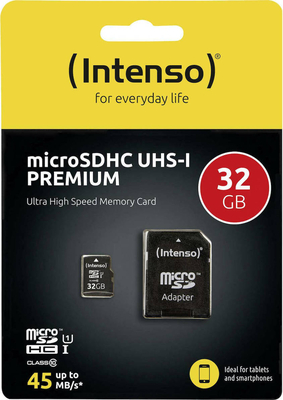 Intenso Micro SD CARD 32GB class10 with adapter 3423480
