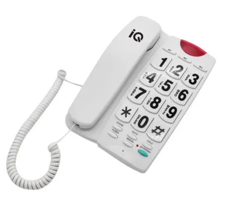 IQ DT-836ΒΒ Ενσύρματο Τηλέφωνο Γραφείου για Ηλικιωμένους (White)