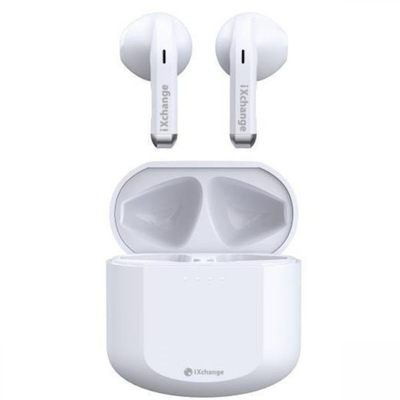 iXchange ES-02 In-ear Bluetooth Handsfree Ακουστικά με Θήκη Φόρτισης Λευκά