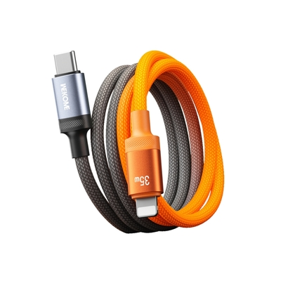 Καλώδιο Φόρτισης WK WDC-C19 USB-C to Lightning PD 35W 1.2m Μαύρο-Πορτοκαλί
