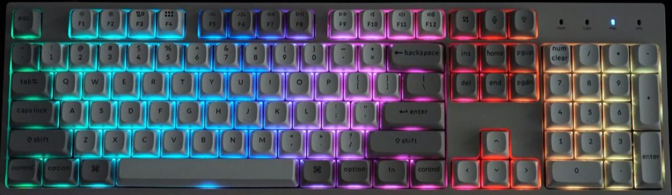 Keychron C2 Pro (C2PX-M1) QMK/VIA Mechanical Red Switch - 8K Polling Rate Hot Swap.100% US Retro RGB