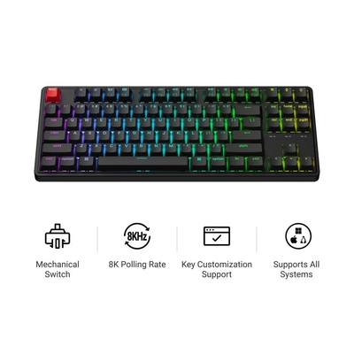Keychron C3 Pro (C3PX-H3) QMK/VIA Mechanical Brown Switch - 8K Polling Rate Hot Swap. 80% US RGB