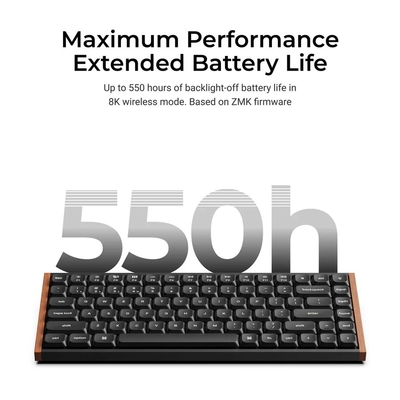 Keychron K3 Ultra (K3U-H1) ZMK 8K Wireless Mechanical Keyboard Red Switch Low Profile Wood Frame 75%